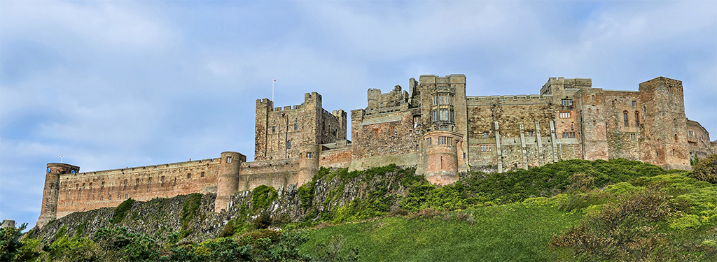 The full width of the sprawling Bamburgh Castle