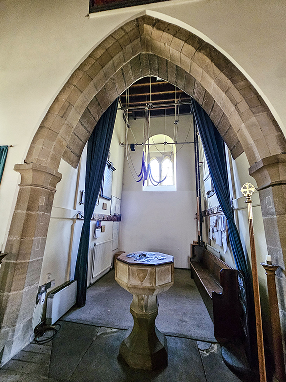 Ashford in the Water church font and bell pulls