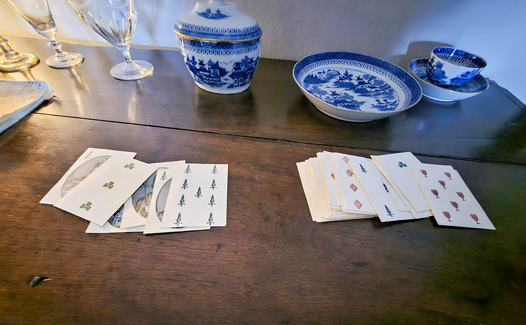 Dove Cottage, playing cards on the sideboard