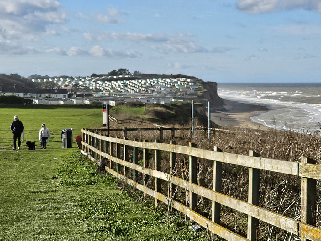 Holiday parks overlook the sea