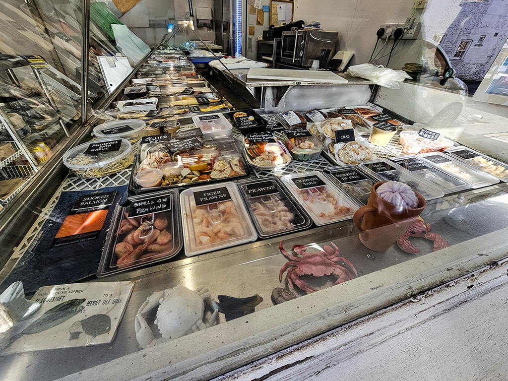 fishmonger window in Holt