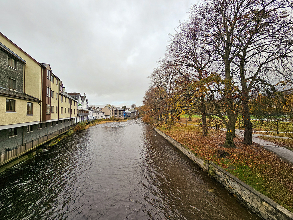 Lower Fitz Park and the Greta River, Keswick.  There have been major floods in Keswick in recent years as the Greta rose and overflowed its banks.
