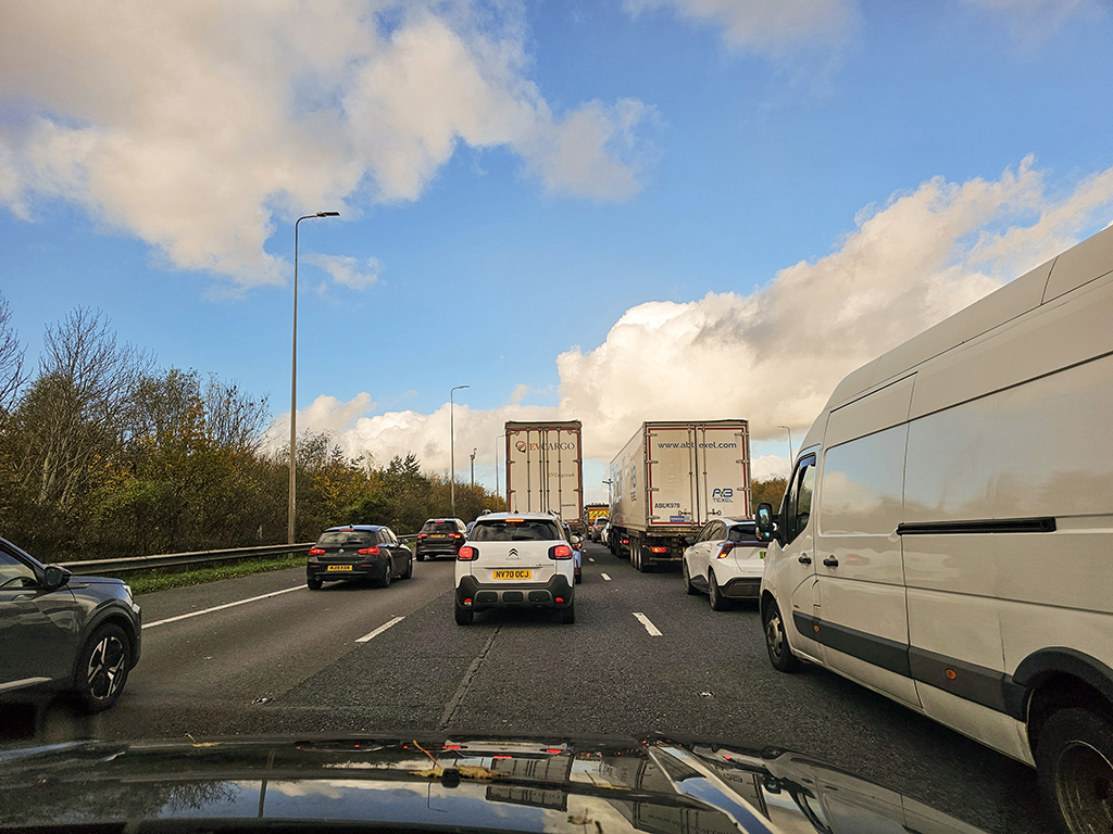 Traffic on the M6 at a standstill