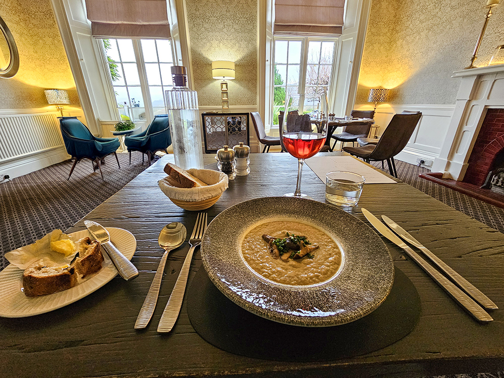 Lyzzick Hall, Sunday lunch. Celeriac and mushroom soup.