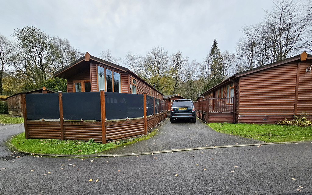 White Cross Holiday Park. My lodge on the left.